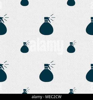plastic spray of water icon sign. Seamless pattern with geometric texture. Vector illustration Stock Vector