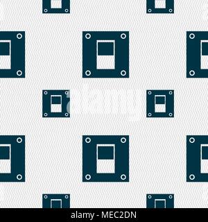 Power switch icon sign. Seamless pattern with geometric texture. Vector illustration Stock Vector