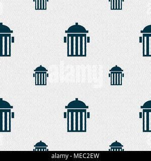 fire hydrant icon sign. Seamless pattern with geometric texture. Vector illustration Stock Vector