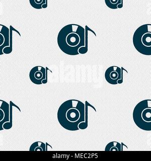 CD or DVD icon sign. Seamless pattern with geometric texture. Vector illustration Stock Vector