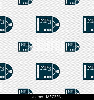 mp3 player icon sign. Seamless pattern with geometric texture. Vector illustration Stock Vector