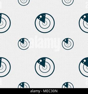 radar icon sign. Seamless pattern with geometric texture. Vector illustration Stock Vector