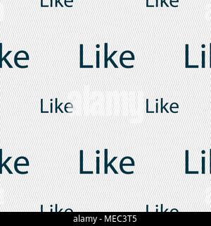 Like sign icon. Seamless pattern with geometric texture. Vector illustration Stock Vector