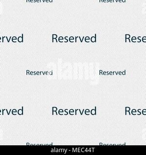 Reserved sign icon. Seamless pattern with geometric texture. Vector illustration Stock Vector