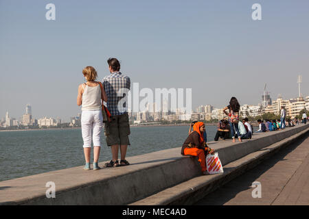 Marine Drive promenade, Mumbai, India Stock Photo