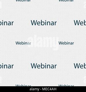 Webinar web camera sign icon. Online Web-study symbol. Seamless pattern with geometric texture. Vector illustration Stock Vector