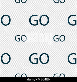GO sign icon. Seamless pattern with geometric texture. Vector illustration Stock Vector