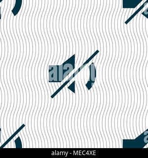 Mute speaker sign icon. Sound symbol.. Seamless pattern with geometric texture. Vector illustration Stock Vector