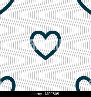 Heart sign icon. Love symbol. Seamless pattern with geometric texture. Vector illustration Stock Vector