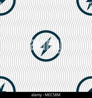 Photo flash sign icon. Lightning symbol. Seamless pattern with geometric texture. Vector illustration Stock Vector