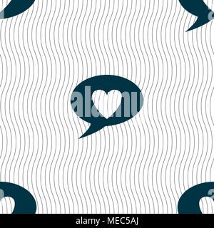 Heart sign icon. Love symbol. Seamless pattern with geometric texture. Vector illustration Stock Vector