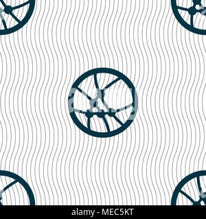 Basketball icon sign. Seamless pattern with geometric texture. Vector illustration Stock Vector