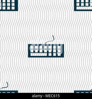 Computer keyboard Icon. Seamless pattern with geometric texture. Vector illustration Stock Vector