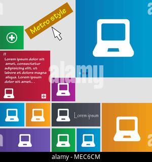 Laptop icon sign. buttons. Modern interface website buttons with cursor pointer. Vector illustration Stock Vector
