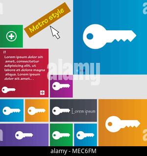 key icon sign. buttons. Modern interface website buttons with cursor pointer. Vector illustration Stock Vector