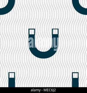 magnet sign icon. horseshoe it symbol. Repair sig. Seamless pattern with geometric texture. Vector illustration Stock Vector