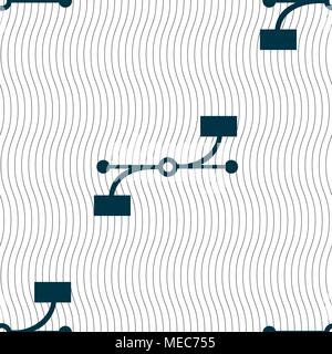 Bezier Curve icon sign. Seamless pattern with geometric texture. Vector illustration Stock Vector