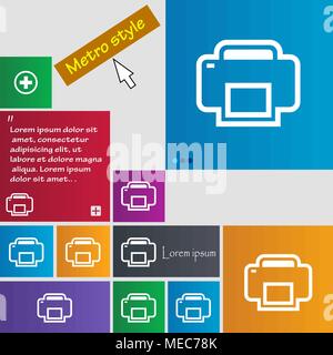 Printing icon sign. buttons. Modern interface website buttons with ...