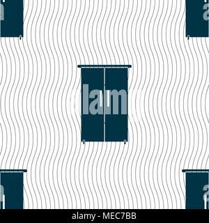 Cupboard icon sign. Seamless pattern with geometric texture. Vector illustration Stock Vector