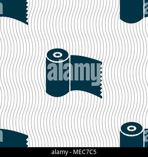 Toilet paper, WC roll icon sign. Seamless pattern with geometric texture. Vector illustration Stock Vector