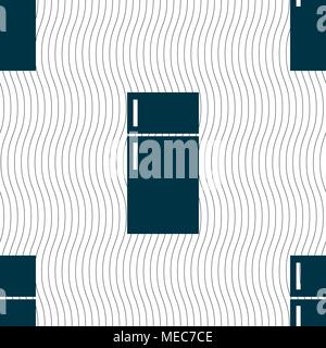 Refrigerator icon sign. Seamless pattern with geometric texture. Vector illustration Stock Vector