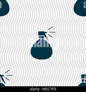 plastic spray of water icon sign. Seamless pattern with geometric texture. Vector illustration Stock Vector