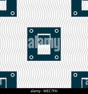 Power switch icon sign. Seamless pattern with geometric texture. Vector illustration Stock Vector