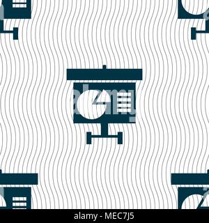 Graph icon sign. Seamless pattern with geometric texture. Vector illustration Stock Vector