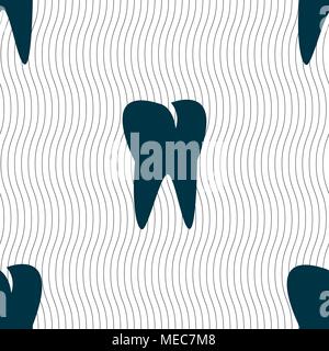tooth icon. Seamless pattern with geometric texture. Vector illustration Stock Vector