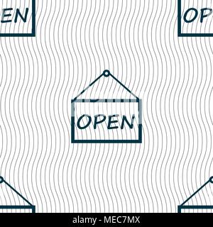 open icon sign. Seamless pattern on a gray background. Vector ...