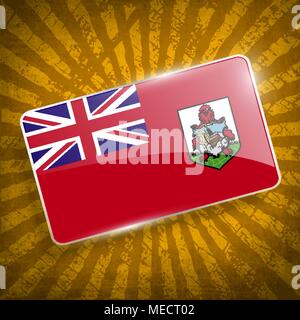 Flag of Bermuda with old texture. Vector illustration Stock Vector