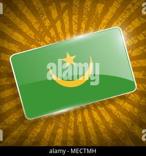 Flag of Mauritania with old texture. Vector illustration Stock Vector
