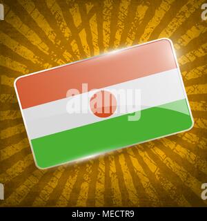 Flag of Niger with old texture. Vector illustration Stock Vector