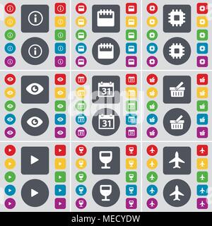 Information, Calendar, Processor, Vision, Calendar, Basket, Media play ...