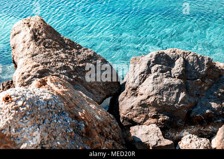 Big Rocks by the Seashore. Close up. Stock Photo. Stock Photo