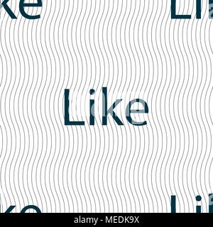 Like sign icon. Seamless pattern with geometric texture. Vector illustration Stock Vector
