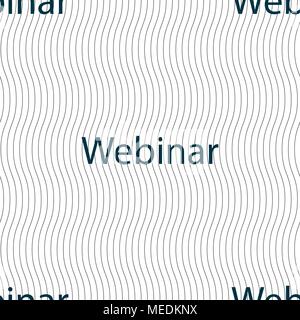 Webinar web camera sign icon. Online Web-study symbol. Seamless pattern with geometric texture. Vector illustration Stock Vector
