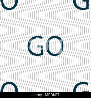 GO sign icon. Seamless pattern with geometric texture. Vector illustration Stock Vector