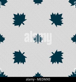 Maple leaf icon. Seamless pattern with geometric texture. Vector illustration Stock Vector