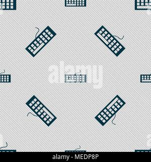 Computer keyboard Icon. Seamless pattern with geometric texture. Vector illustration Stock Vector