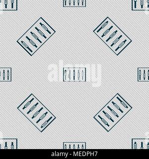 Dj console mix handles and buttons, level icons. Seamless pattern with geometric texture. Vector illustration Stock Vector