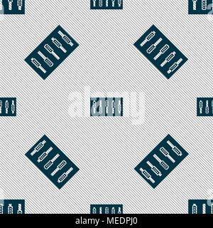 Dj console mix handles and buttons icon symbol. Seamless pattern with geometric texture. Vector illustration Stock Vector