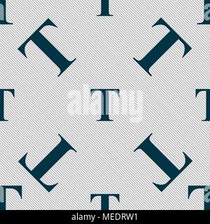 Text edit icon sign. Seamless pattern with geometric texture. Vector illustration Stock Vector