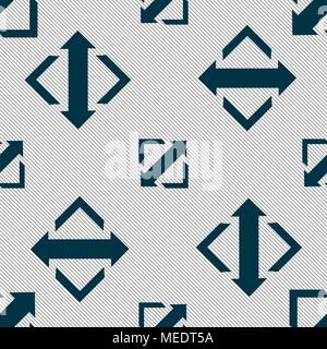 Deploying video, screen size icon sign. Seamless pattern with geometric texture. Vector illustration Stock Vector