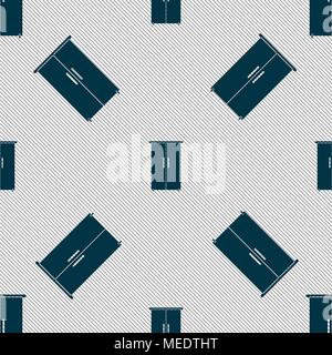 Cupboard icon sign. Seamless pattern with geometric texture. Vector illustration Stock Vector