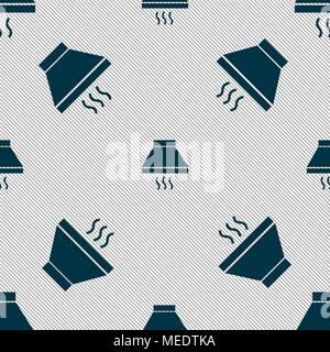 Kitchen hood icon sign. Seamless pattern with geometric texture. Vector illustration Stock Vector