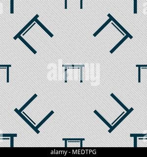stool seat icon sign. Seamless pattern with geometric texture. Vector illustration Stock Vector