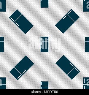 Refrigerator icon sign. Seamless pattern with geometric texture. Vector illustration Stock Vector