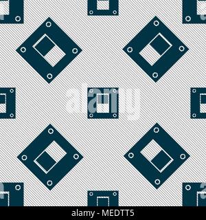 Power switch icon sign. Seamless pattern with geometric texture. Vector illustration Stock Vector