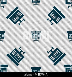 Graph icon sign. Seamless pattern with geometric texture. Vector illustration Stock Vector